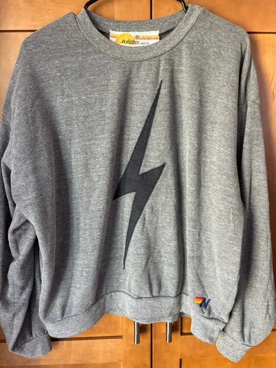 Aviator Nation Gray Bolt Crewneck medium - Picture 3 of 5